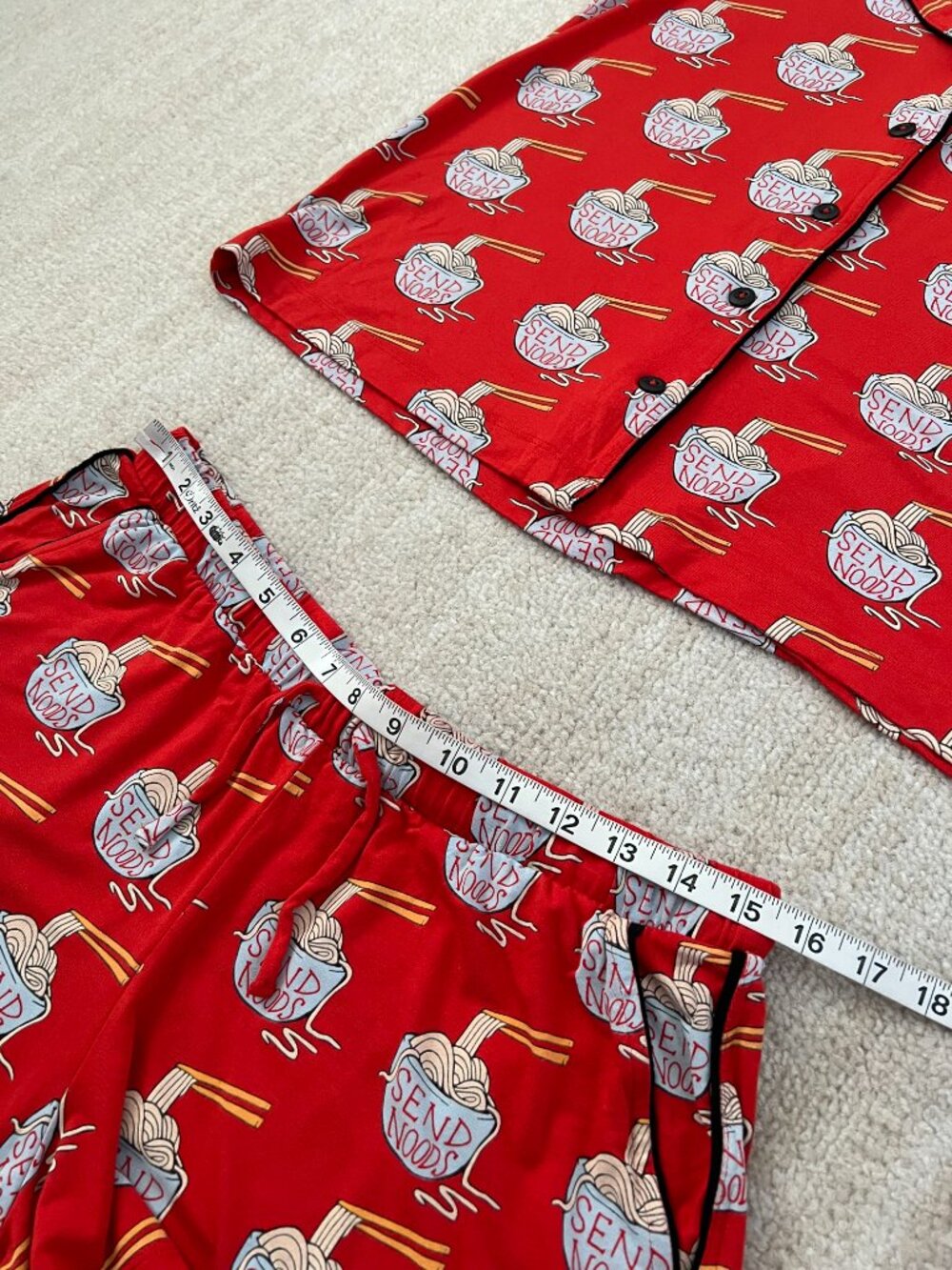 MeUndies Matching Shorts Pajamas Set M Noodle Print - Picture 6 of 8